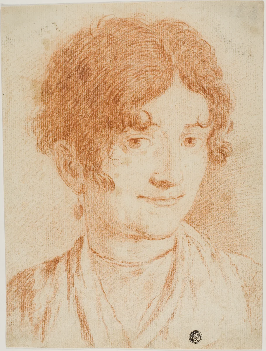 Head of a Woman by Unknown Artist, drawing, 1700-1799