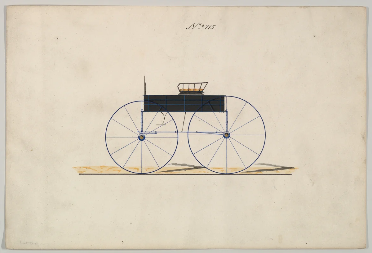 Design for Wagon, no. 715 by Brewster & Co., drawing, 1850-1870
