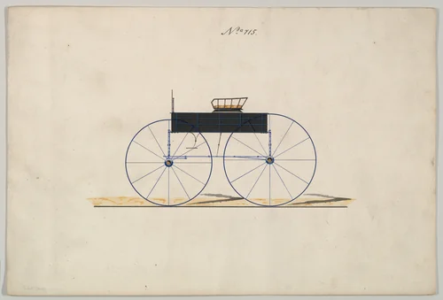 Design for Wagon, no. 715 by Brewster & Co., drawing, 1850-1870