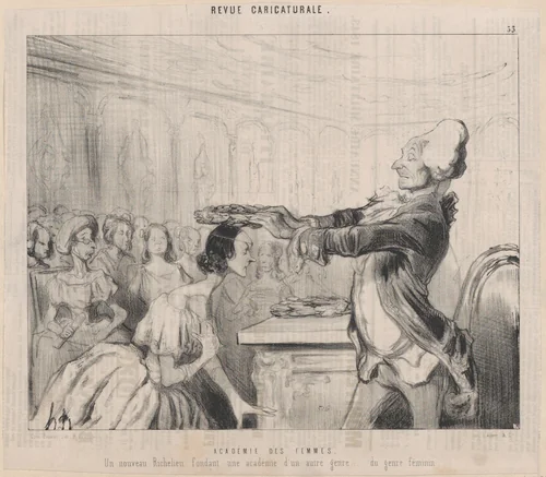 Academy of Women, from "Le Charivari" by Honoré Daumier, print, 1843