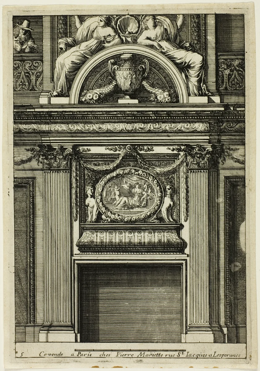 Chimneys in the Italian Manner by Jean Le Pautre, print, 1669-1670