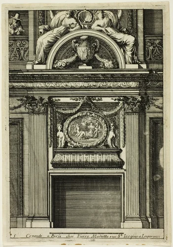 Chimneys in the Italian Manner by Jean Le Pautre, print, 1669-1670