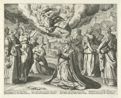 Christus geeft zijn bloed aan zijn bruid by Johann Sadeler, print, 1590
