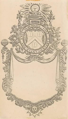 Harvard College Bookplate with the Christo et Ecclesiæ Seal by Nathaniel Hurd, print, 1765