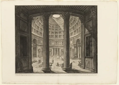 Interior view of the Pantheon, from Views of Rome by Giovanni Battista Piranesi, print, 1768