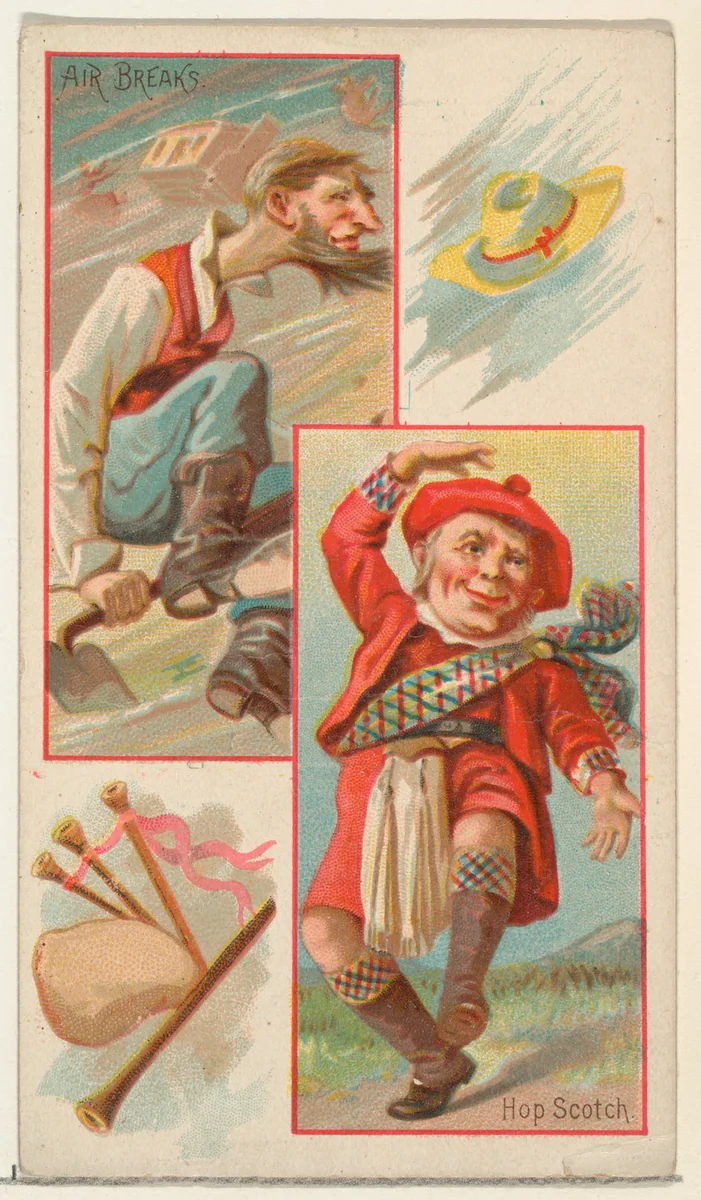 Air Breaks / Hop Scotch, from the Jokes series (N118) issued by Duke Sons & Co. to promote Honest Long Cut Tobacco by W. Duke, Sons & Co., print, 1890-1893