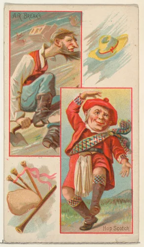 Air Breaks / Hop Scotch, from the Jokes series (N118) issued by Duke Sons & Co. to promote Honest Long Cut Tobacco by W. Duke, Sons & Co., print, 1890-1893