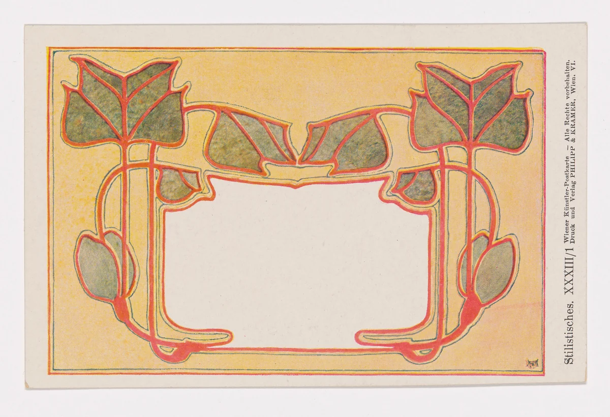 Wiener Künstler-Postkarte Serie 33/1 by Josef Hoffmann, design, 1898