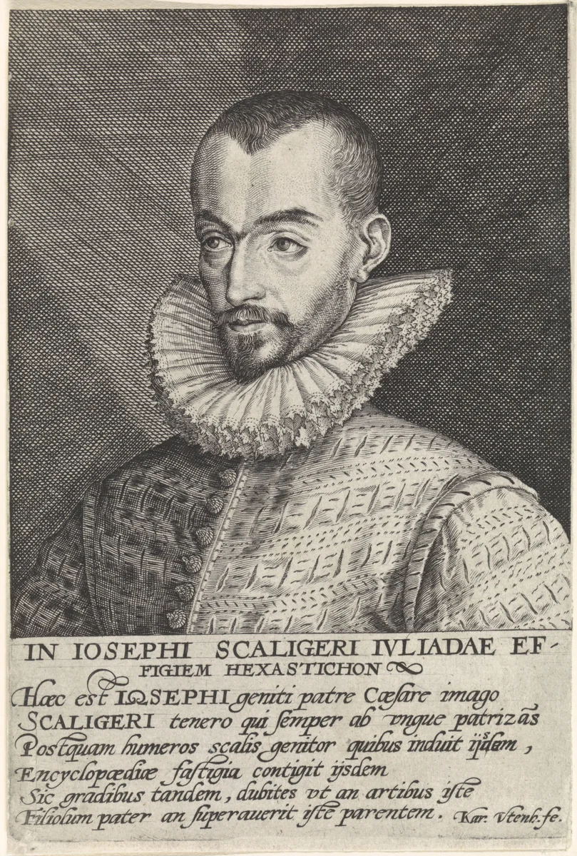 Portret van Josephus Scaliger by Crispijn van de Passe, print, 1574-1637