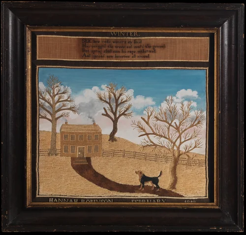 "Winter" Needlework Picture by Hannah Jane Robinson, artwork, 1819