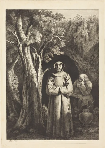 Desert Monks by Jean-Jacques de Boissieu; Francisco de Zurbarán, print, 1797