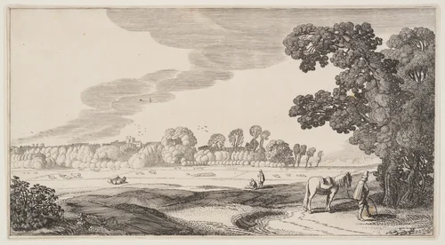 View of Pastures, from Landscapes (Playsante Lantschappen) by Claes Jansz. Visscher II, print, 1641