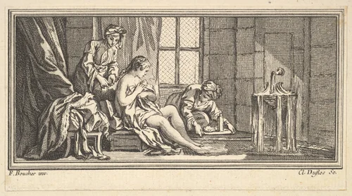 Sultana at Her Toilet by Claude Augustin Duflos le Jeune, print, 1746-1747