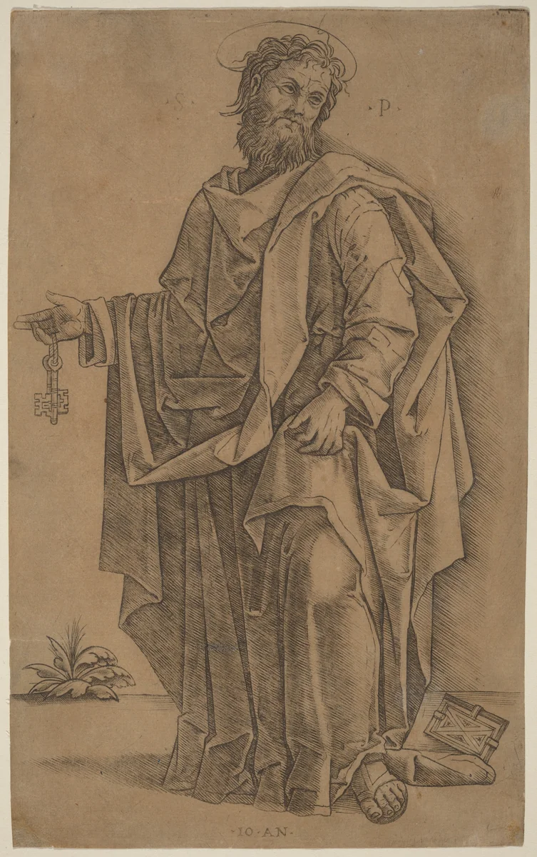 Saint Peter by Giovanni Antonio da Brescia, print, 1507