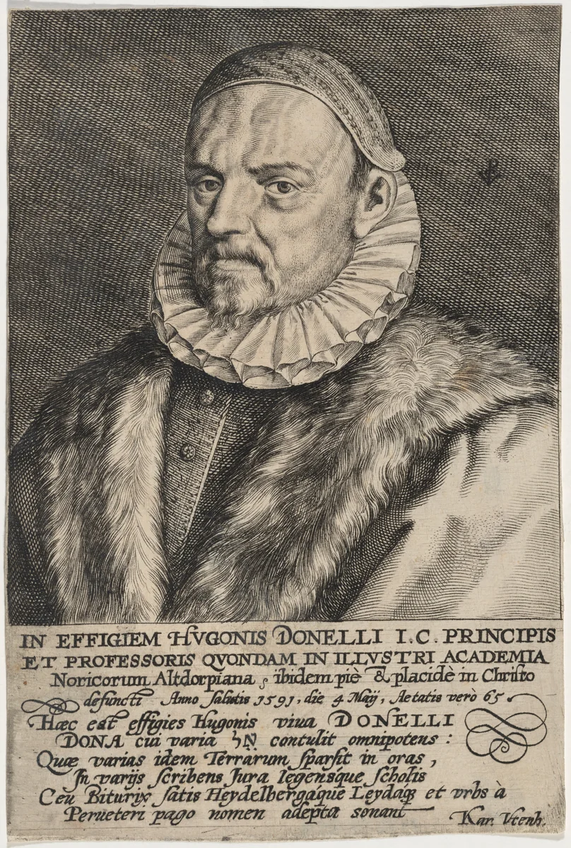 Hugo Donellus by Crispijn van de Passe I, print, 1565-1637
