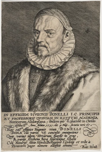 Hugo Donellus by Crispijn van de Passe I, print, 1565-1637