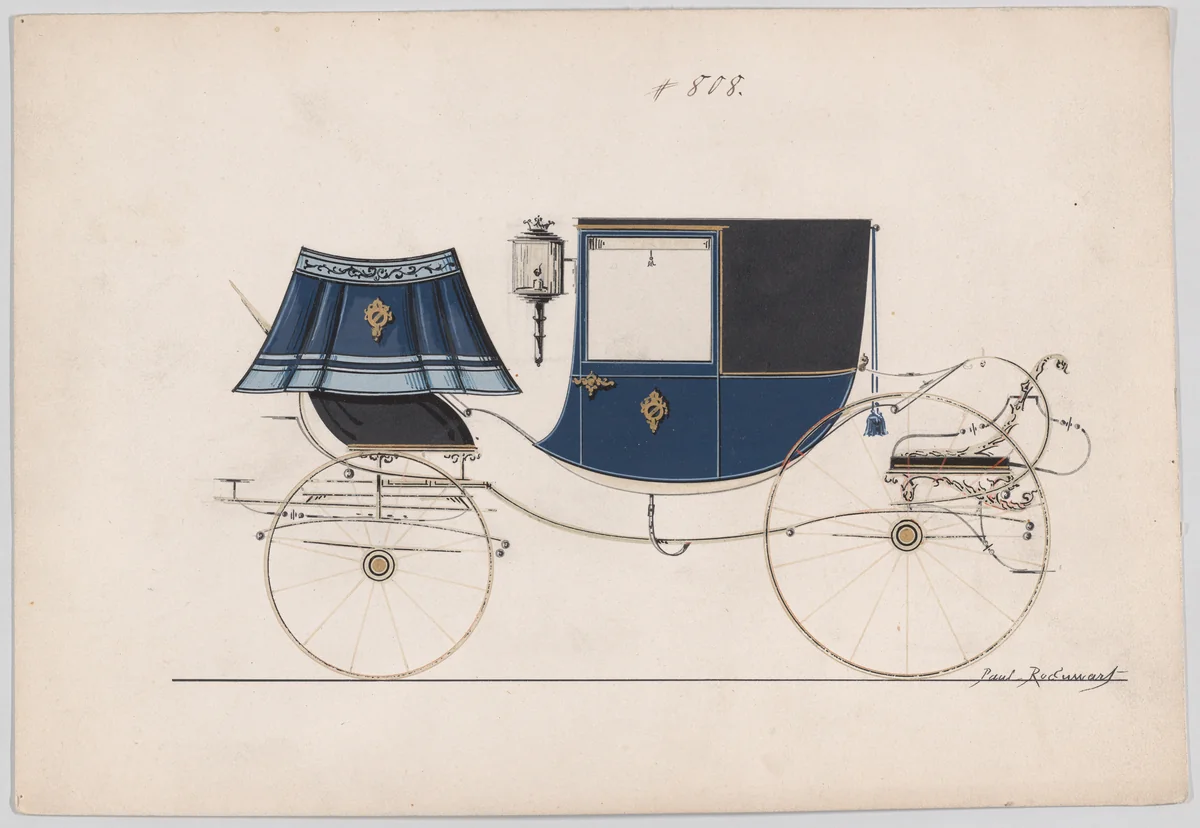 Chariot #808 by Brewster & Co., drawing, 1865-1875