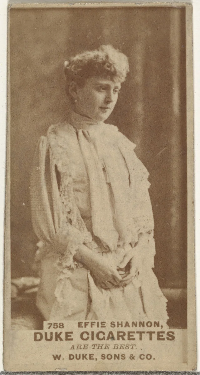 Card Number 758, Effie Shannon, from the Actors and Actresses series (N145-7) issued by Duke Sons & Co. to promote Duke Cigarettes by W. Duke, Sons & Co., photograph, 1880-1889