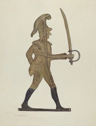 Weather Vane - Count Casimir Pulaski by Elmer R. Kottcamp, index of american design, 1940