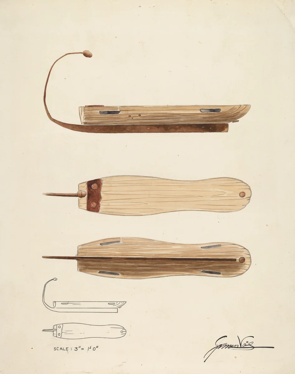 Bishop Hill: Skate by James H.C. Vail, index of american design, 1936