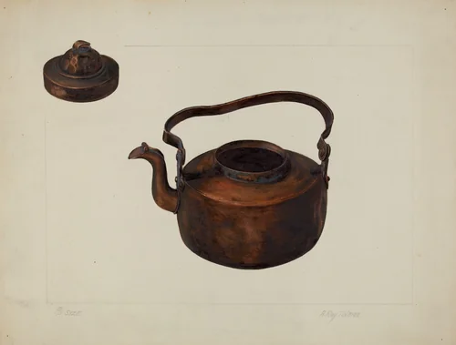 Copper Kettle by A.R. Tolman, index of american design, 1935-1942