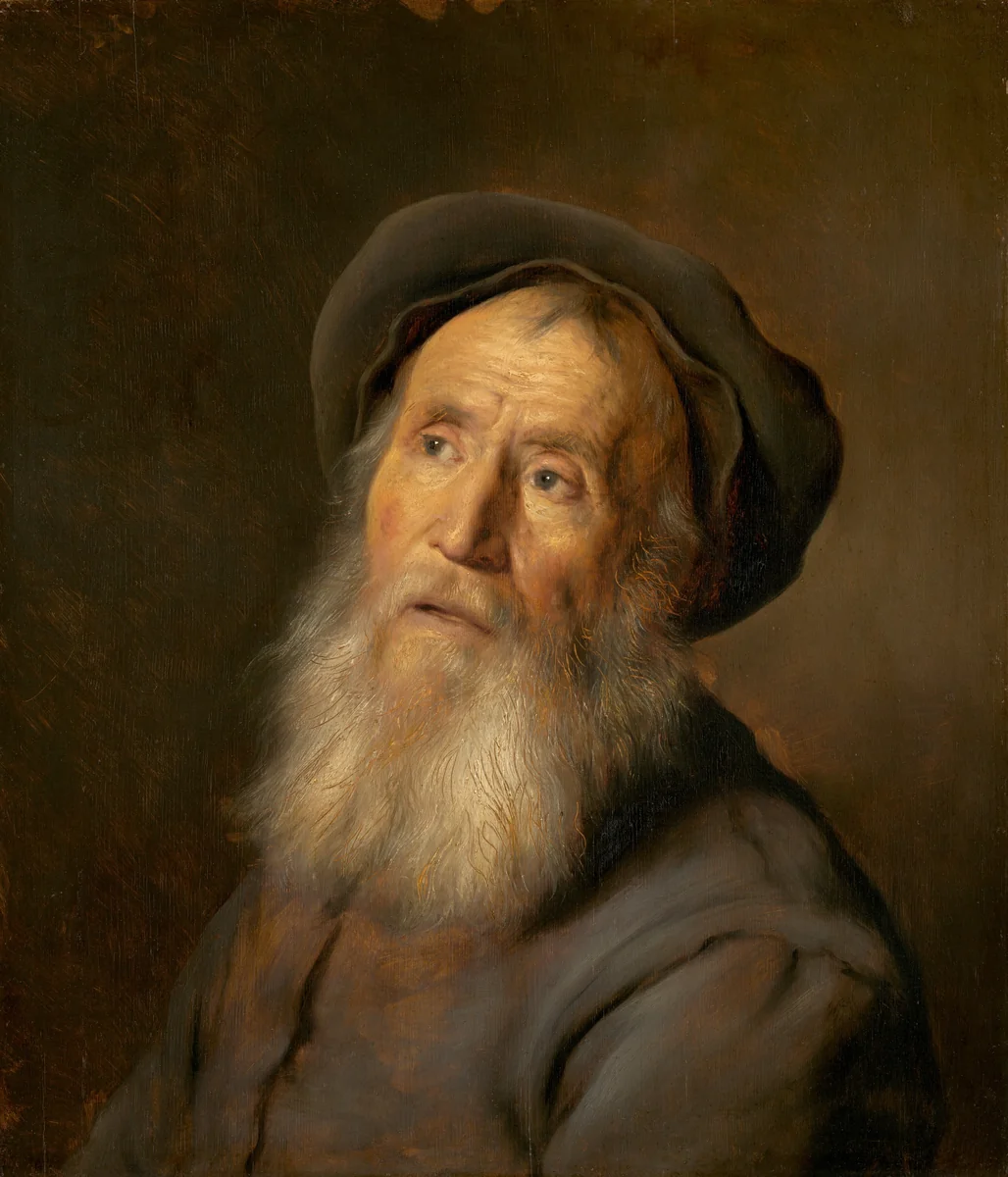 Bearded Man with a Beret by Jan Lievens, painting, 1630