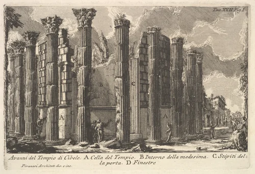 Remains of the Temple of Cybele (Avanzi del Tempio di Cibele) by Giovanni Battista Piranesi, print, 1735-1778