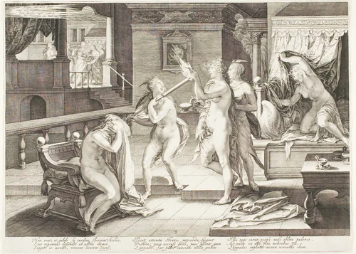 Plate Three, from Five Wise and Five Foolish Virgins by Jan Saenredam, print, 1606