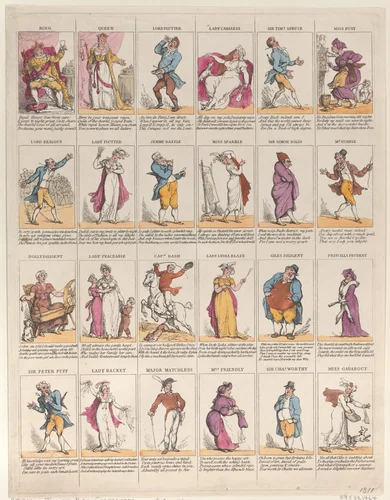 Twelfth Night Characters by Thomas Rowlandson, print, 1811