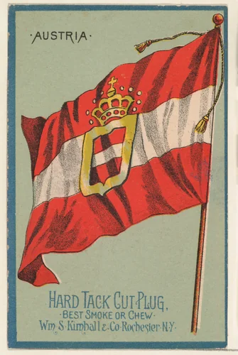 Austria, from the National Flags series (N195) issued by Wm. S. Kimball & Co. by William S. Kimball & Company, print, 1891