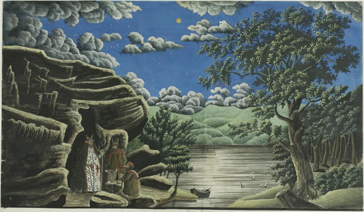 The Sorceress of the Yakuts in North East Asia by Ernst Damitz, painting, 1825-1883