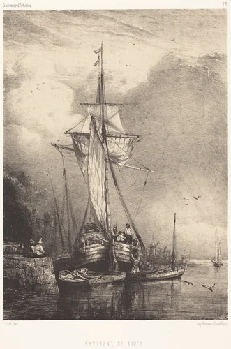 Near Rouen (Environs de Rouen) by Paul Huet, print, 1803-1869