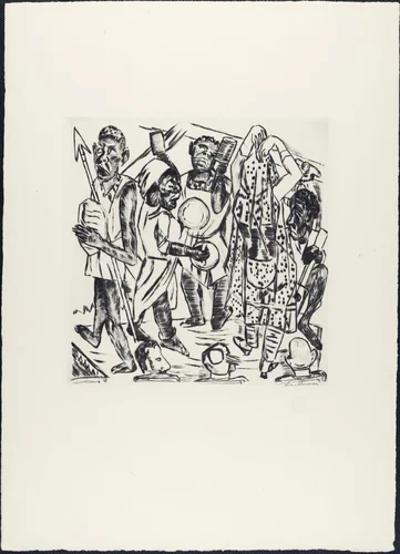 Negro Dance (Niggertanz) from Annual Fair (Jahrmarkt) by Max Beckmann, print, 1921