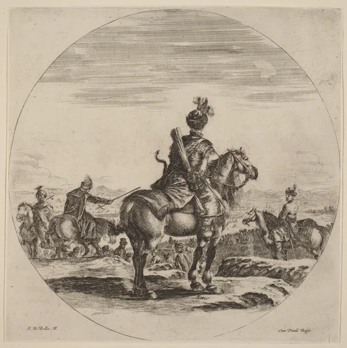 Polish Cavalier by Stefano della Bella, print, 1610-1664