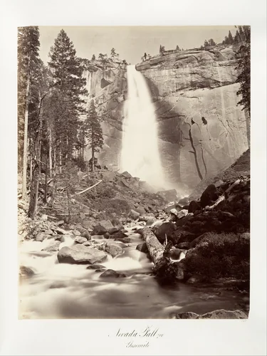 Nevada Fall, 700 feet, Yosemite by Carleton E. Watkins, photograph, 1870-1874
