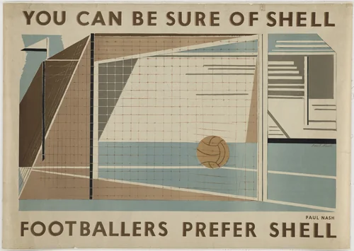 You Can Be Sure of Shell, Footballers Prefer Shell by Paul Nash, design, 1935