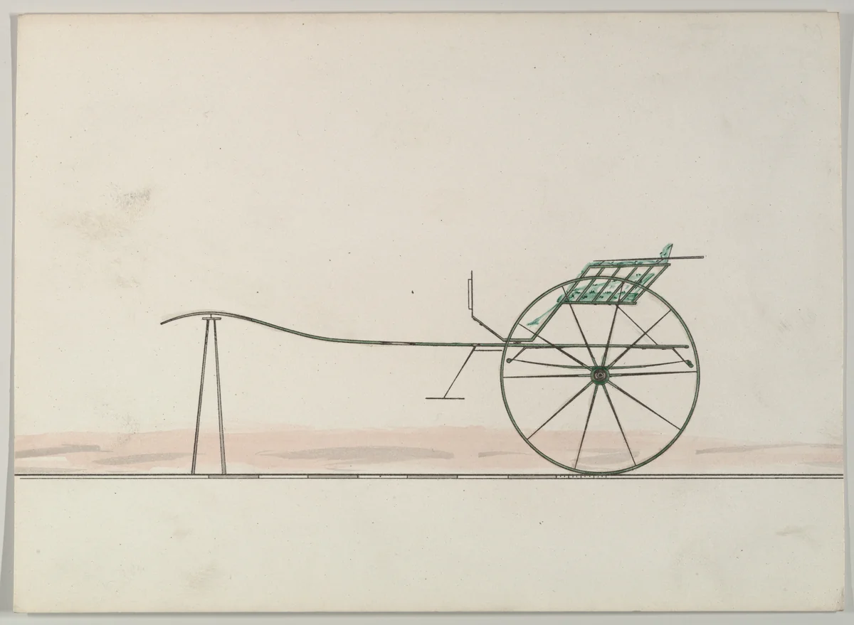 Gig (unnumbered) by Brewster & Co., drawing, 1850-1874