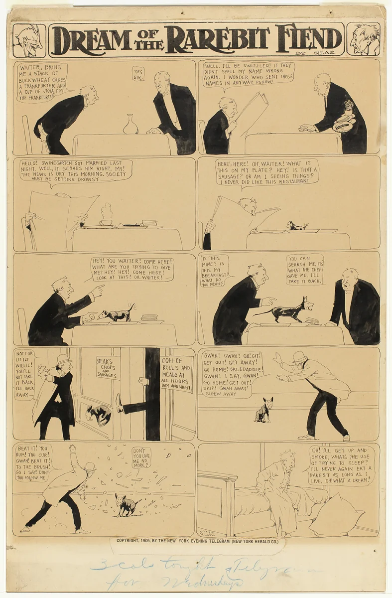 Dream of the Rarebit Fiend by Winsor McCay, drawing, 1905