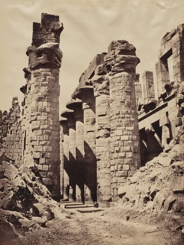 View of Karnak Temple, Hypostyle Hall by Wilhelm Hammerschmidt, photograph, 1880-1899