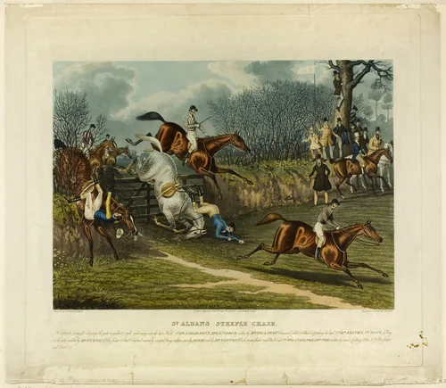 Saint Albans Steeplechase by Charles Hunt, print, 1837