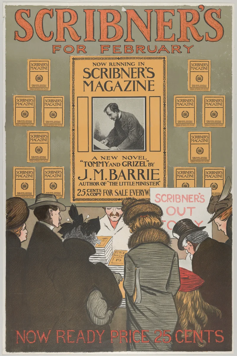 Scribner's: "Tommy and Grizel" by J. M. Barrie, February by anonymous, print, 1900