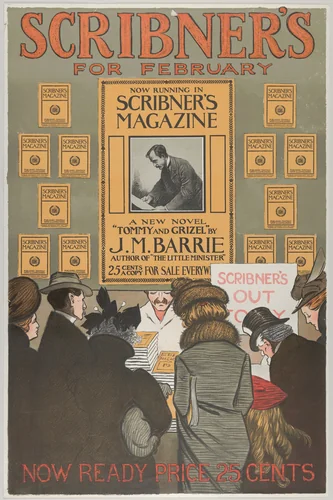 Scribner's: "Tommy and Grizel" by J. M. Barrie, February by anonymous, print, 1900