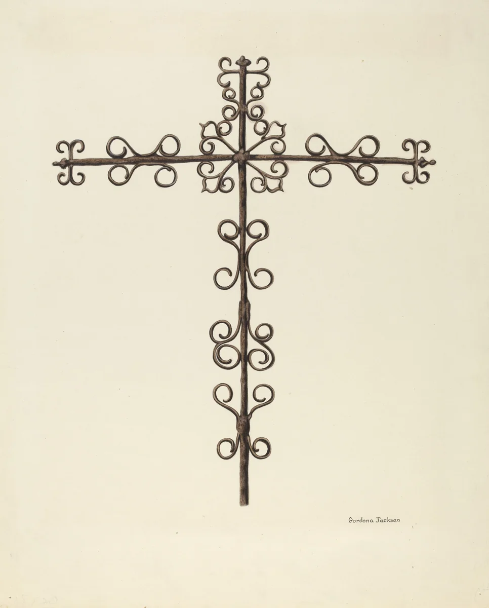 Wrought Iron Cross (Restored) by Gordena Jackson, index of american design, 1938