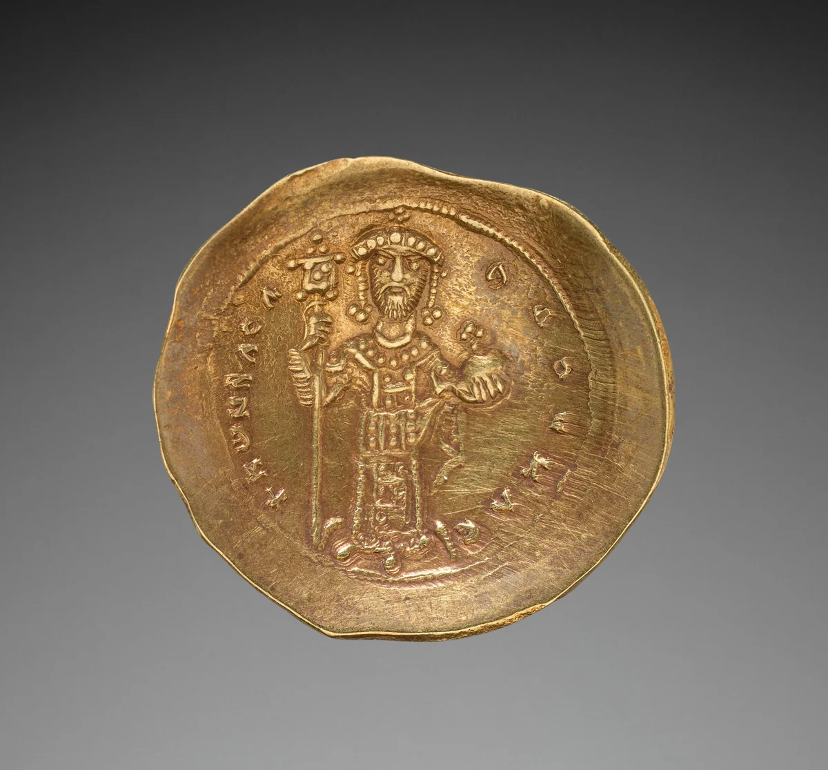 Scyphate Histamenon of Constantine X (obverse) by Unknown, metalwork, 1059-1067