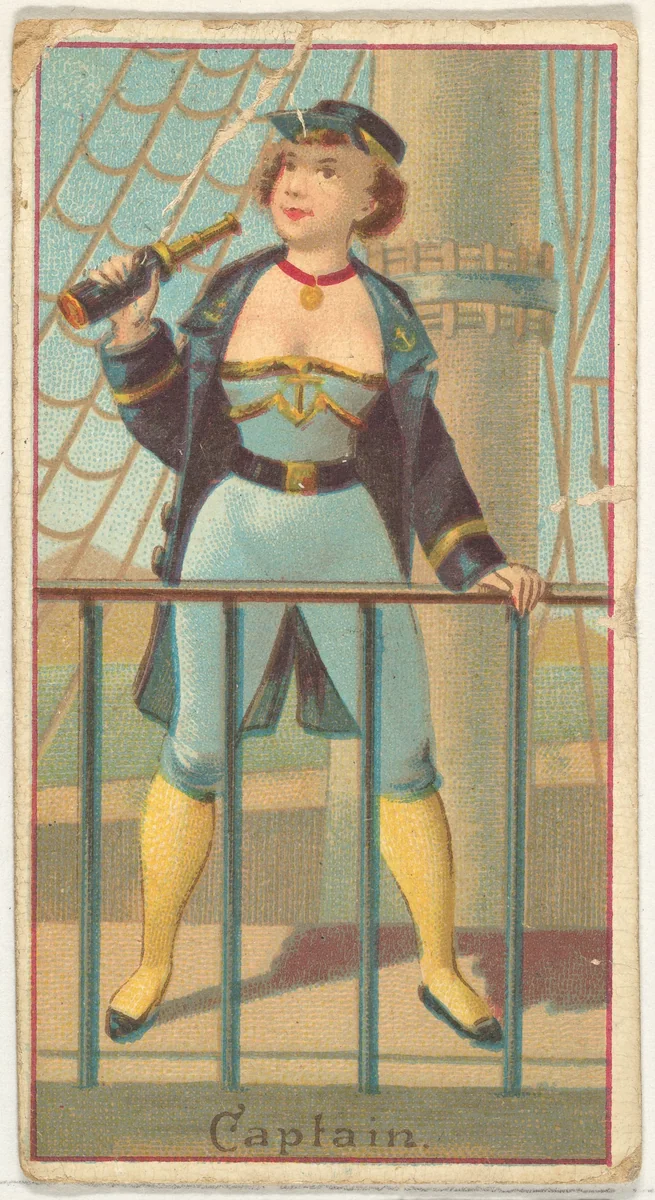 Captain, from the Occupations of Women series (N502) for Frishmuth's Tobacco Company by Frishmuth's Tobacco Company, print, 1889