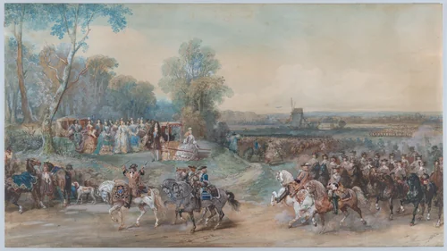 Camp de Compiègne, 1698 by Eugène Louis Lami, drawing, 1855-1865