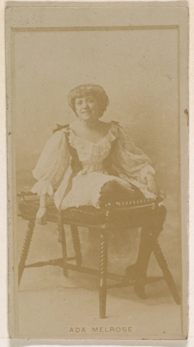 Ada Melrose, from the Actresses series (N245) issued by Kinney Brothers to promote Sweet Caporal Cigarettes by Kinney Brothers Tobacco Company, photograph, 1890
