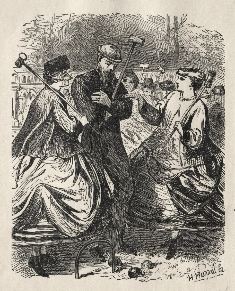 Our Croquet Party by George Du Maurier, print, 1864