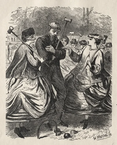 Our Croquet Party by George Du Maurier, print, 1864