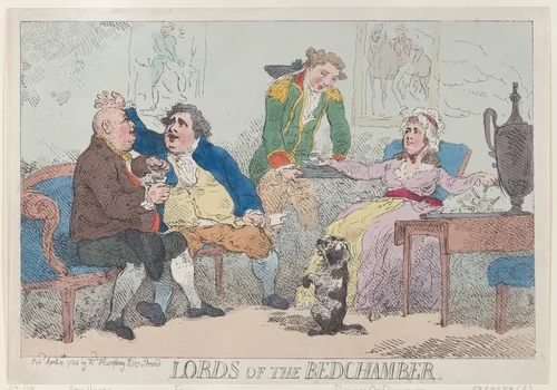 Lords of the Bedchamber by Thomas Rowlandson, print, 1784